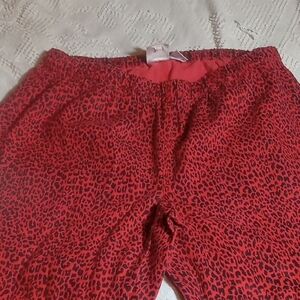 DG 2 By Diana Gilman Red Snake Print Pull Up Pants